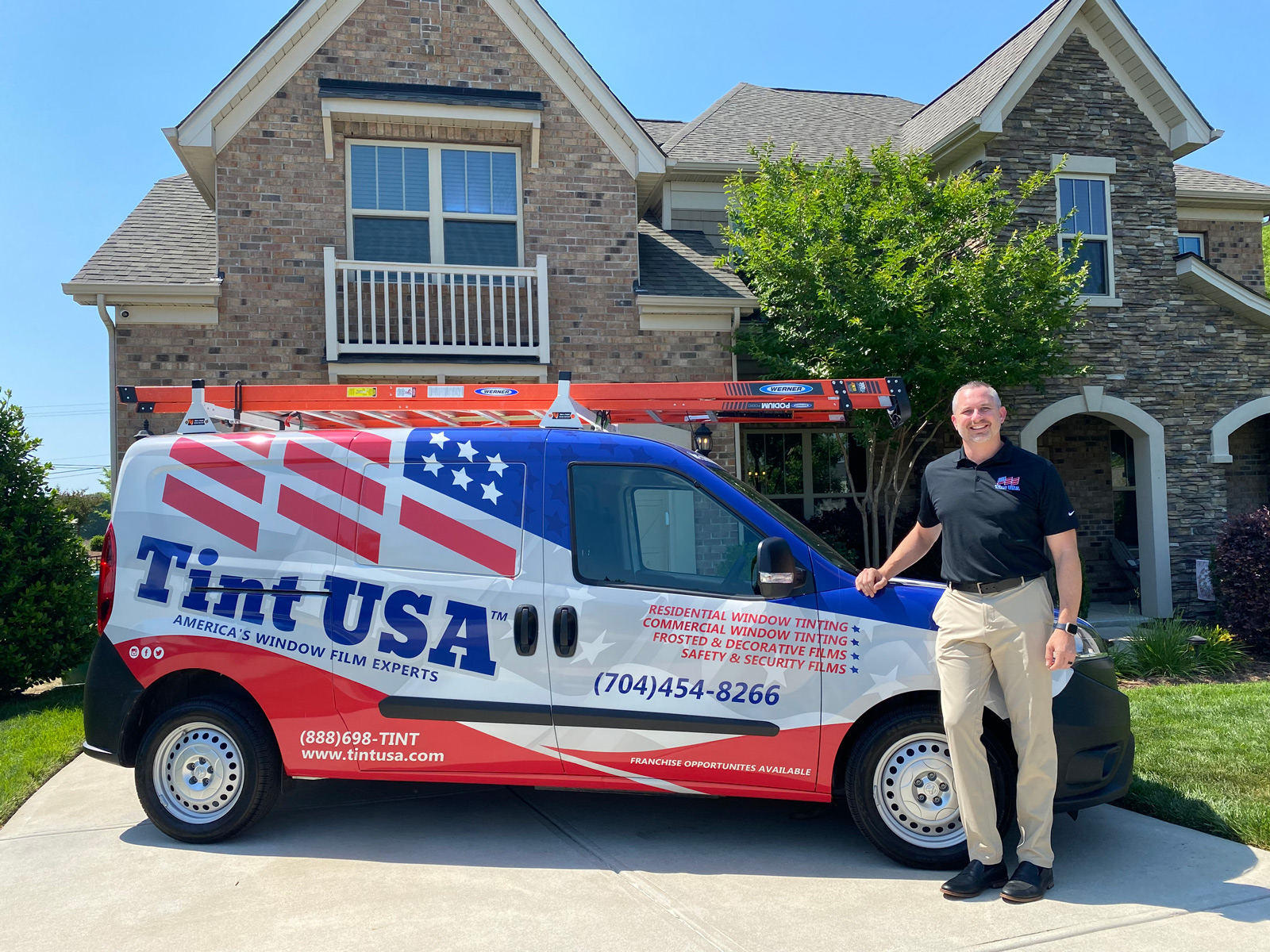 Tint USA Van and salesman