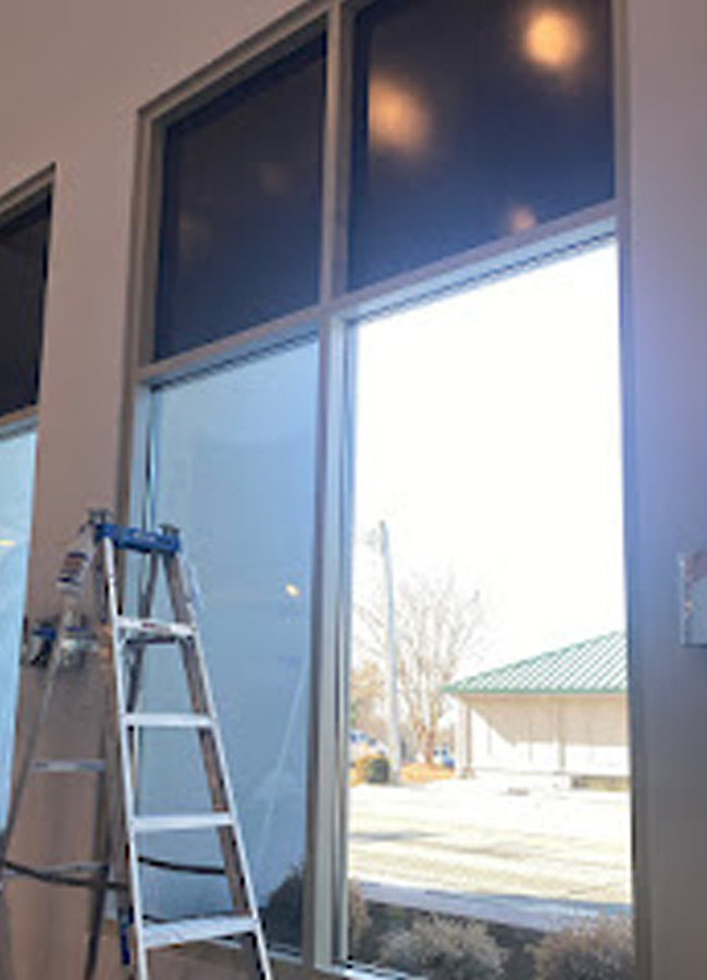 Commercial solar window tint installation