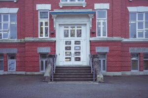 School Door with Security Film on Doors and Windows