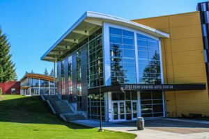 Performing Arts Center with Large Tinted Windows