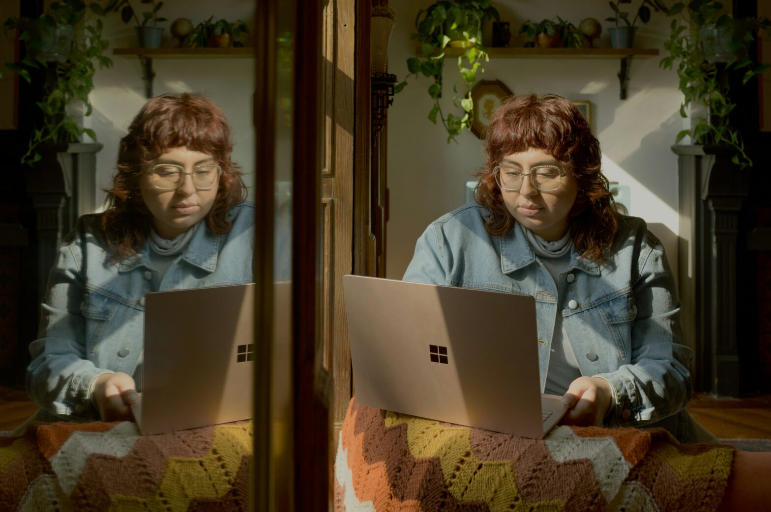 Woman Working on Computer In Home Office